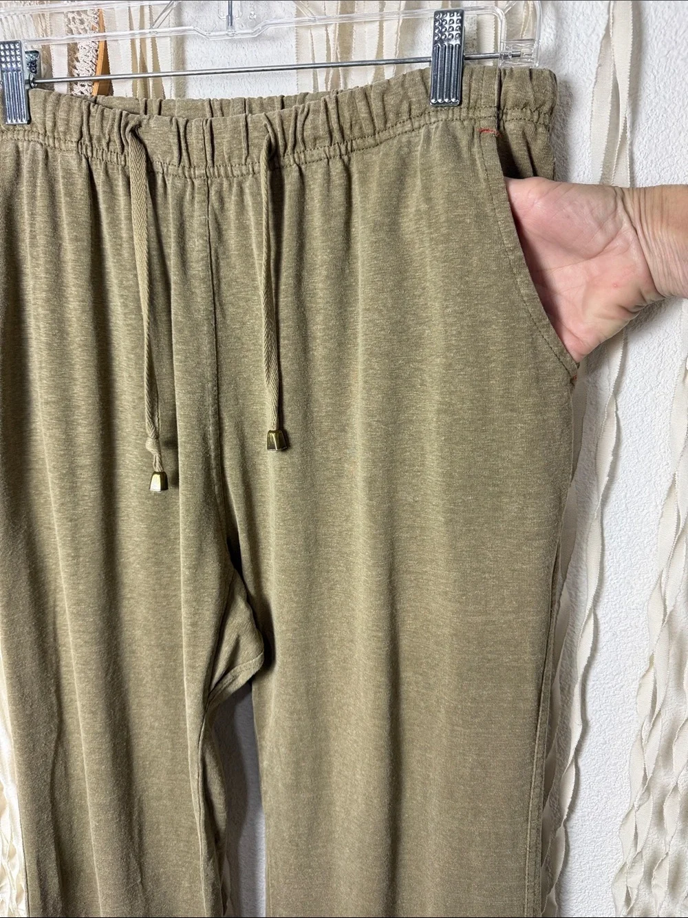 Dash Hemp Santa Cruz Natural Tan Hemp Drawstring Lounge Pants Size Men's M